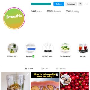 370K Healthy Food Instagram Account for sale