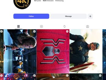 400K Hollywood Movie Clips Instagram Account for Sale