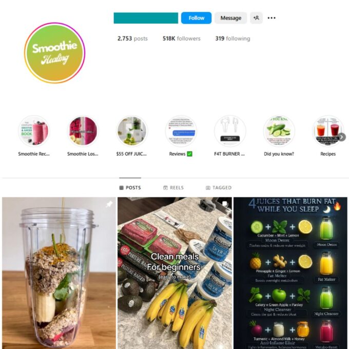 510K Healthy Food Instagram Account for Sale