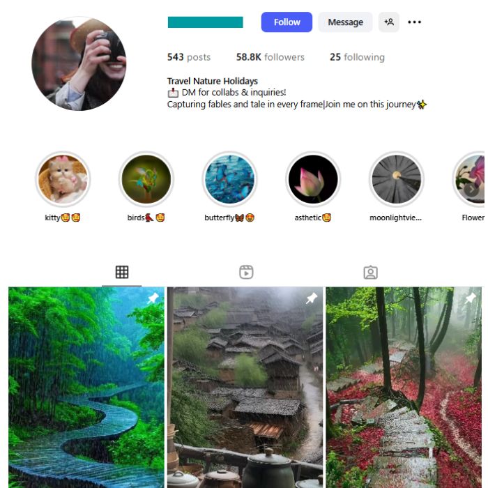 55K Travel Nature Instagram Account for sale