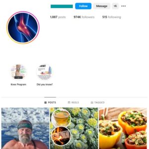970K Health Knee Pain Instagram Account for sale
