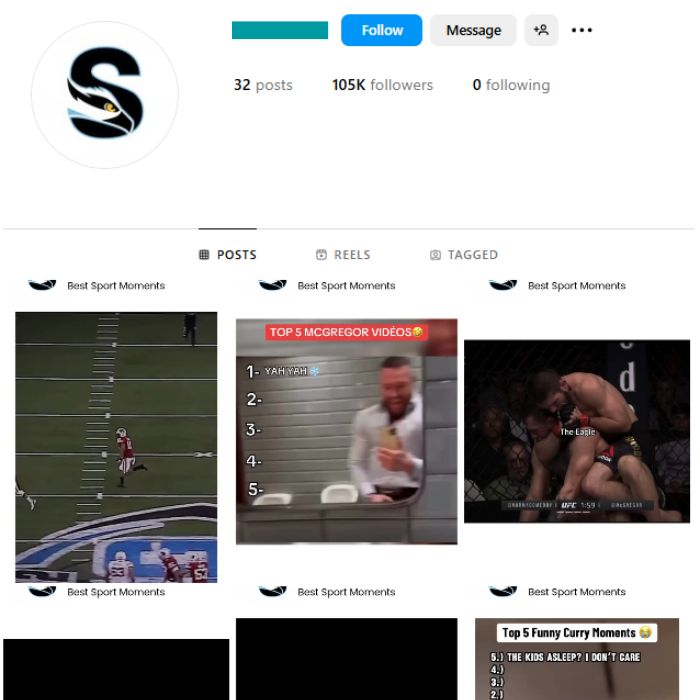 100K Sports Highlights Instagram Account for sale