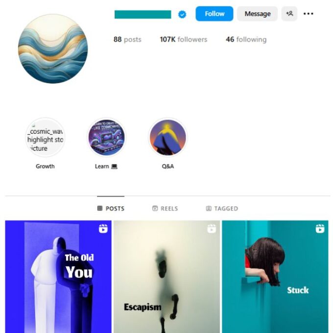 105K Mindset Philosophy Instagram Account for sale