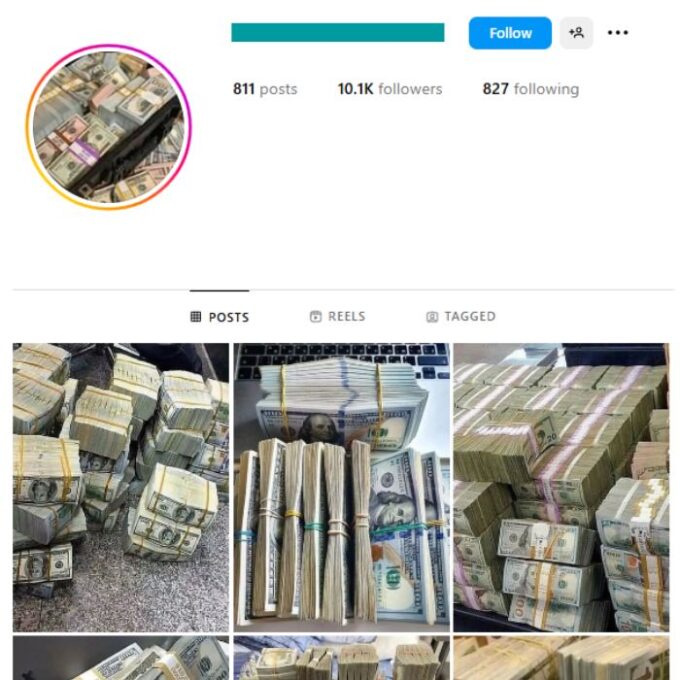 10K Money Luxury Instagram Account for sale