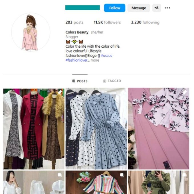 11K Fashion Dresses Instagram Account for sale