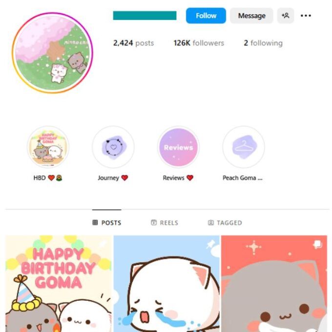 120K Cute Cat Cartoon Instagram Account for sale