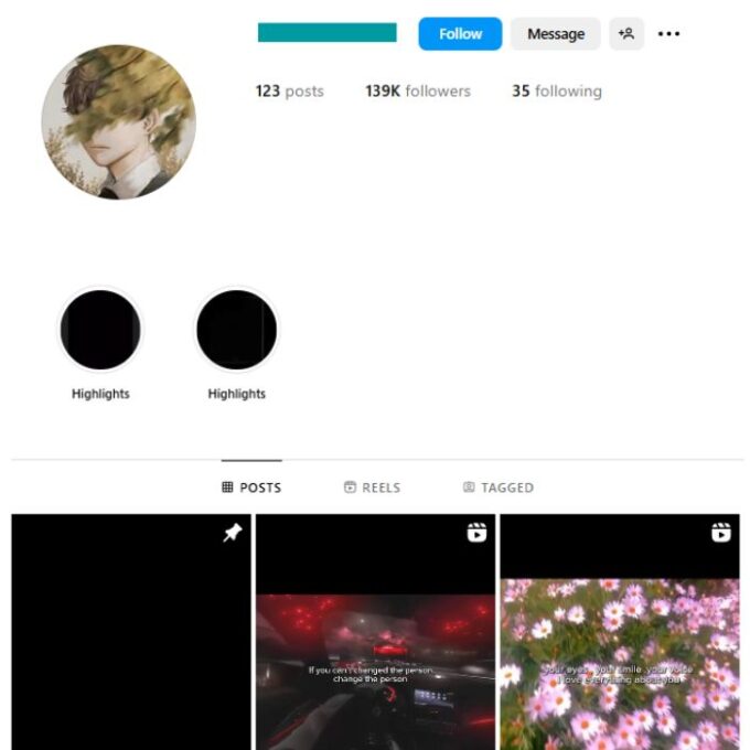 130K Pickup Lines Edits Instagram Account for sale