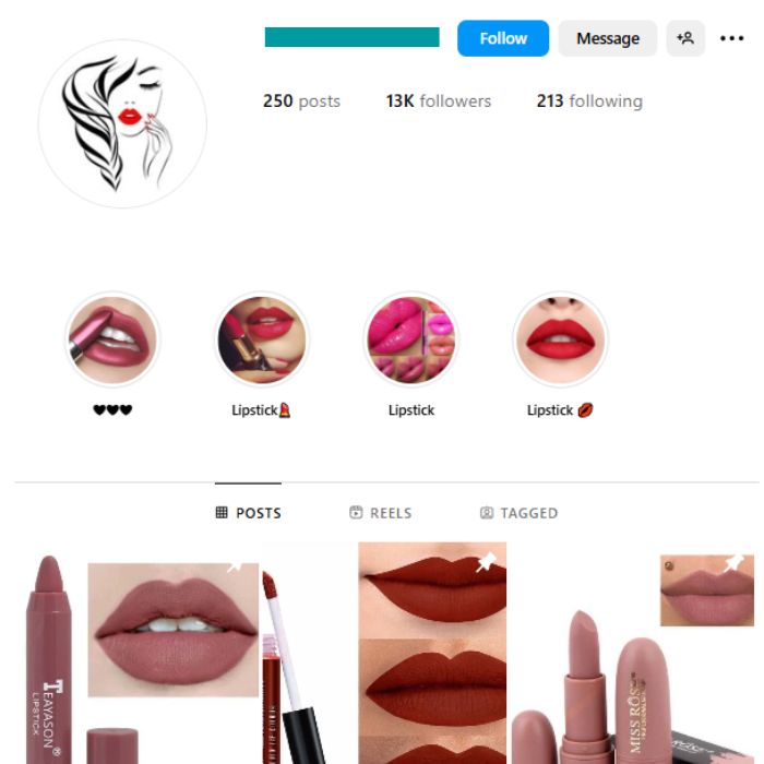 13K Beauty Makeup Instagram Account for sale
