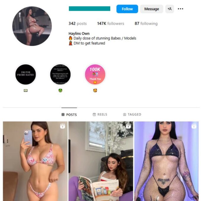 140K Models Babes Instagram Account for sale
