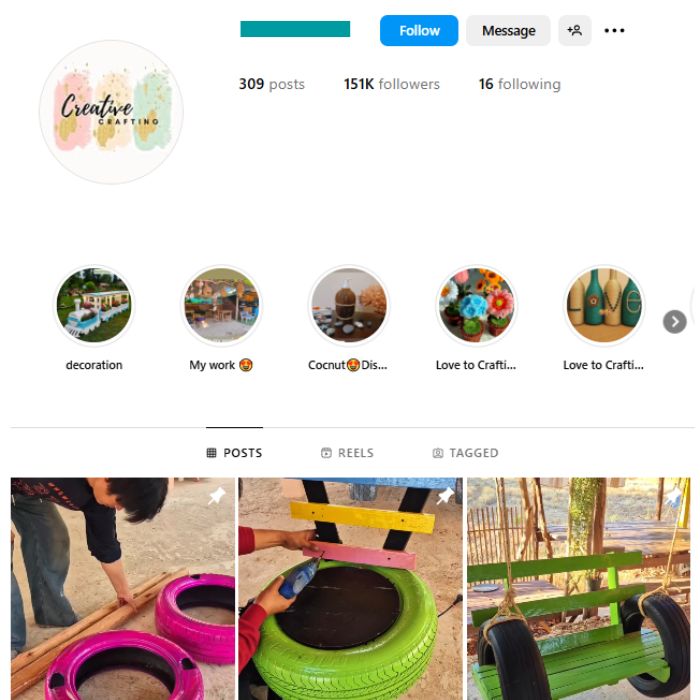 150K DIY Craft Instagram Account for sale