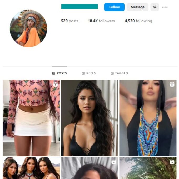 18K Native Americans Models Instagram Account for sale