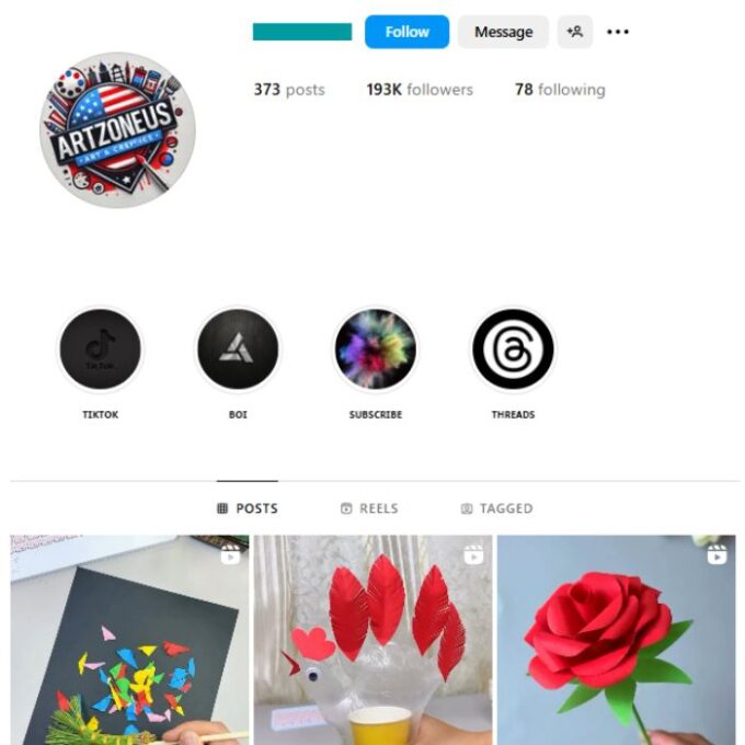 190K Art & Crafts Instagram Account for sale