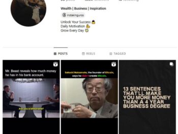 190K Wealth Business Motivation Instagram Account for sale