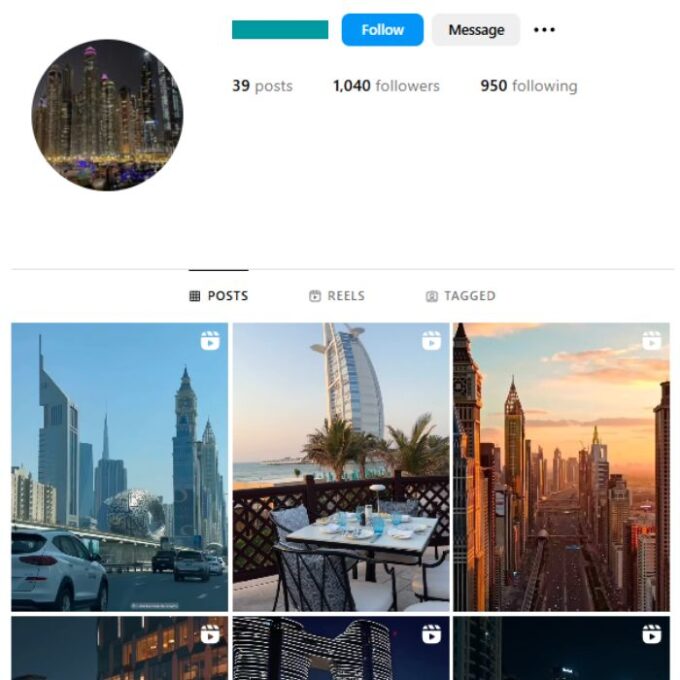 1K Dubai Explore Instagram Account for sale