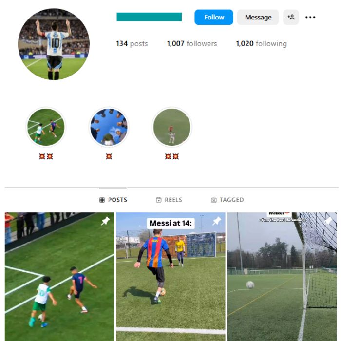 1K Football Ronaldo Instagram Account for sale