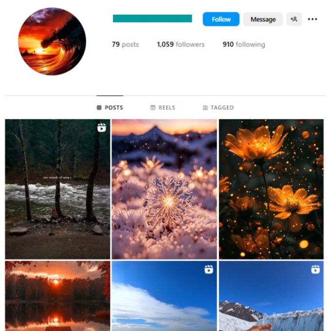 1K Scenery Nature Instagram Account for sale