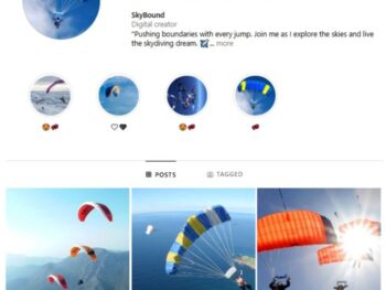 1K Skydiving Adventure Instagram Account for sale