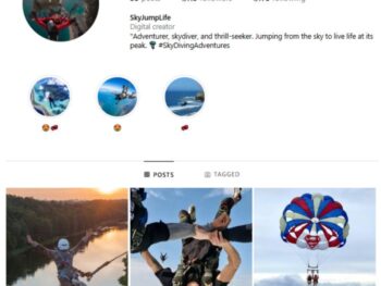 1K Skydiving Sports Instagram Account for sale