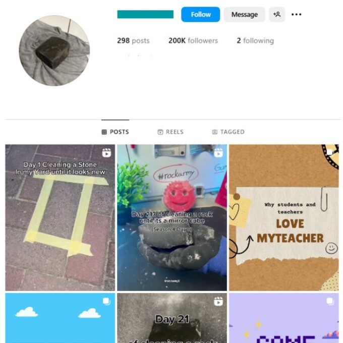200K Satisfying Rock Cleaning Instagram Account for sale