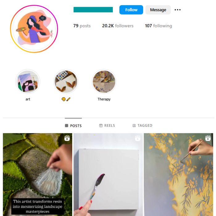 20K Canvas Paintings Instagram Account for sale