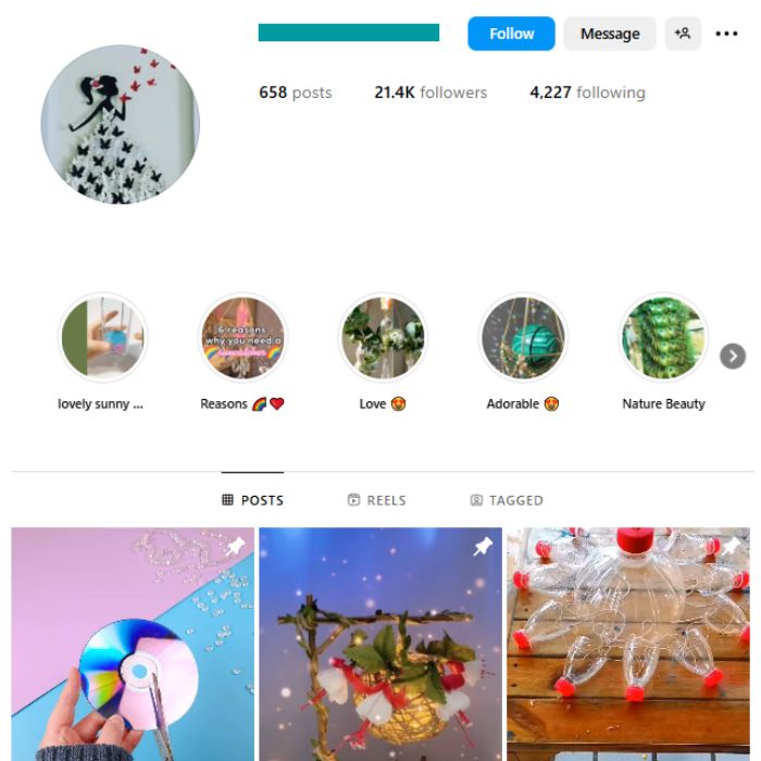 20K Creative DIY Instagram Account for sale