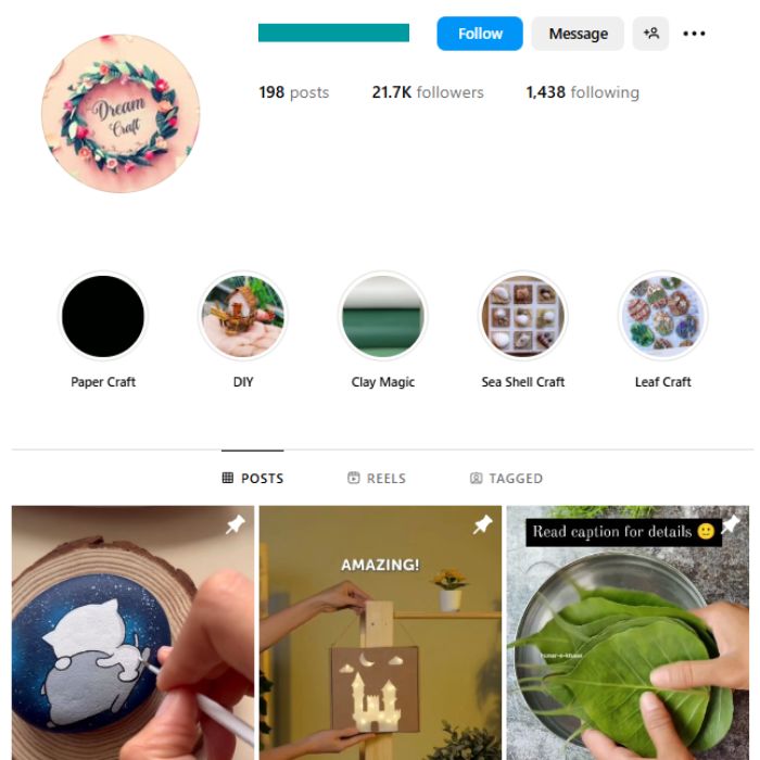 20K DIY Art Instagram Account for sale