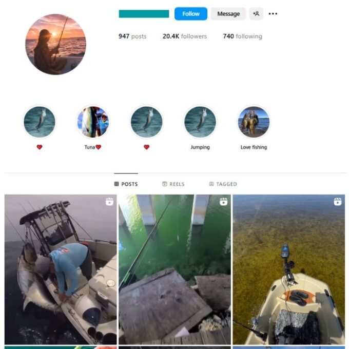 20K Fishing Sports Instagram Account for sale