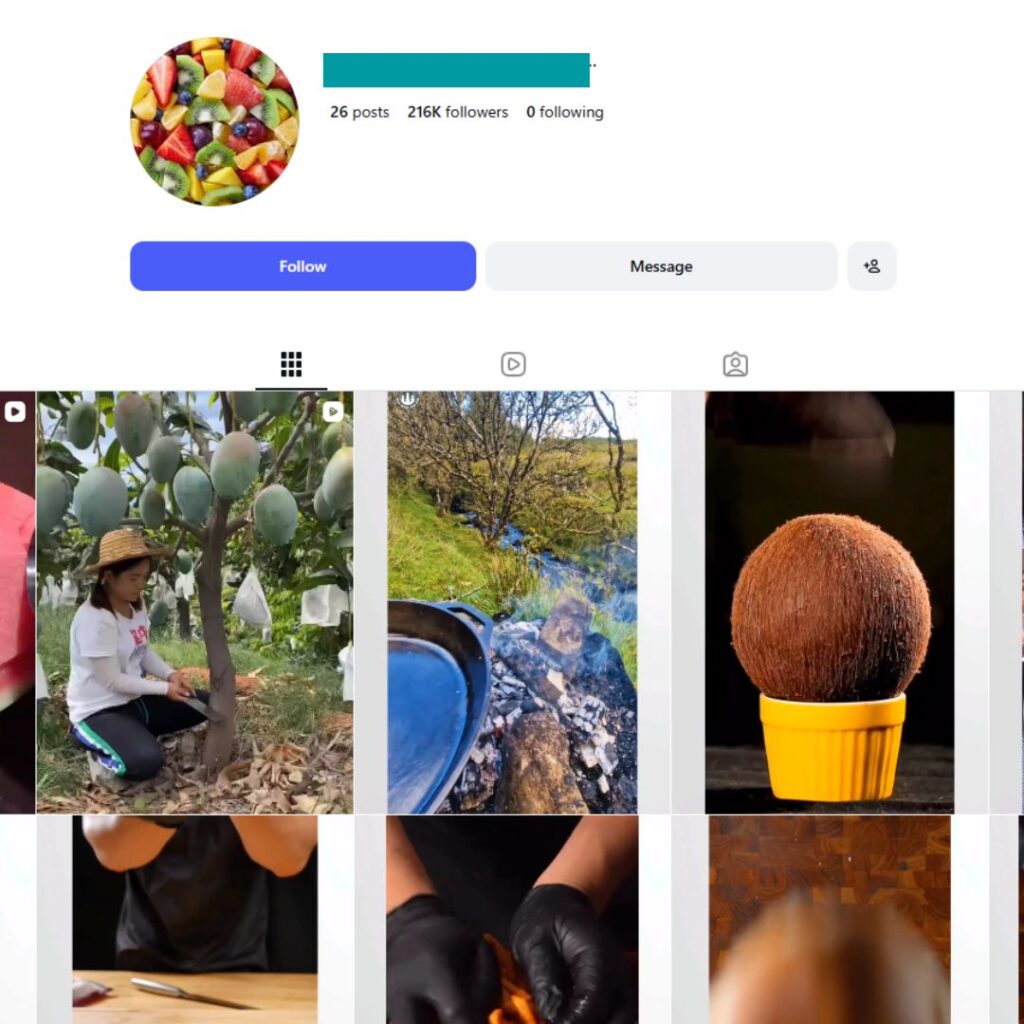 210K Food Cooking Instagram Account for Sale