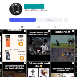 230K Cryptocurrency Bitcoin Instagram Account for Sale