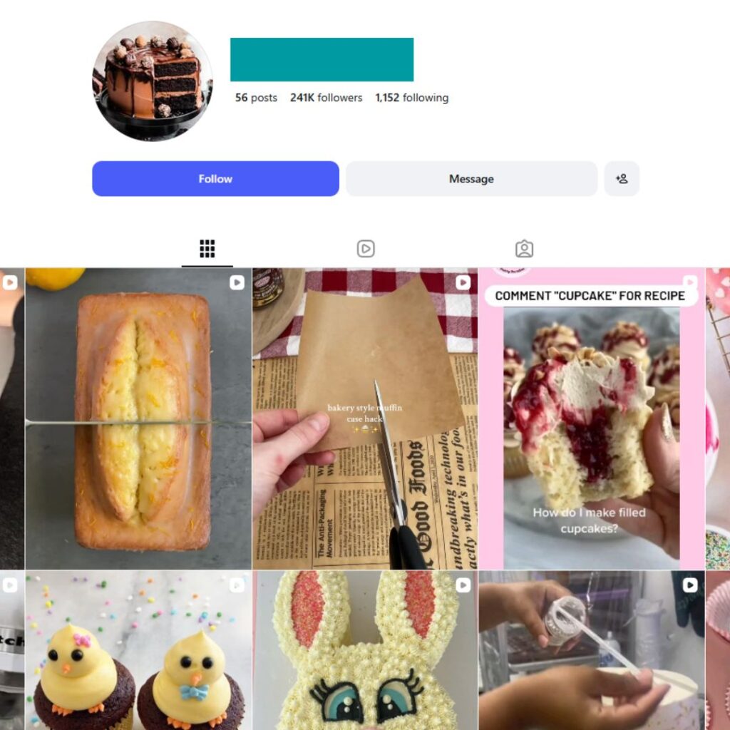 240K Cakes Desserts Instagram Account for Sale