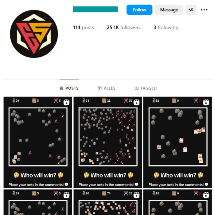 25K Animation Simulation Instagram Account for sale