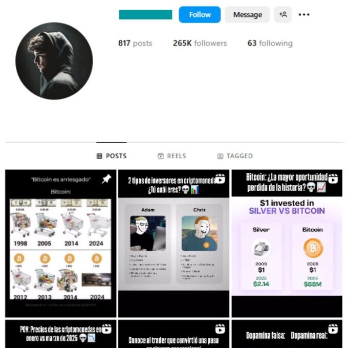 260K Cryptocurrency Bitcoin Instagram Account for sale