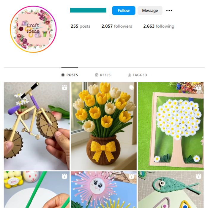 2K Handicraft DIY Instagram Account for sale