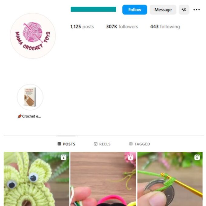 300K Crochet DIY Knitting Instagram Account for sale
