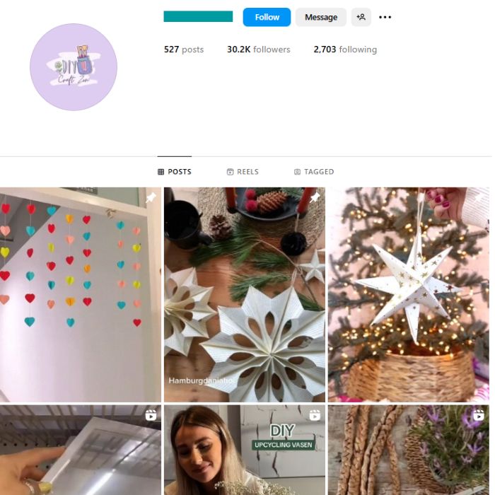 30K DIY Craft Instagram Account for sale