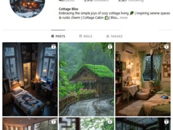 3K Cabin Interior Nature Instagram Account for sale