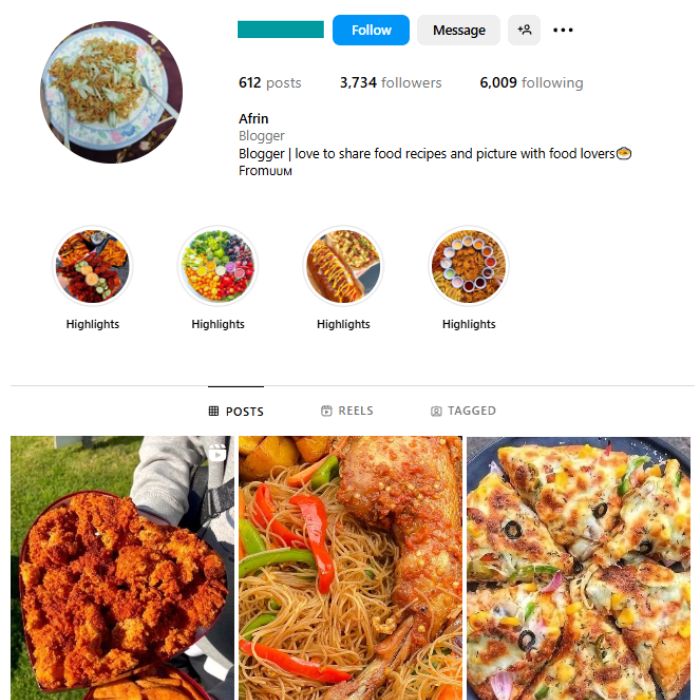 3K Continental Food Instagram Account for sale