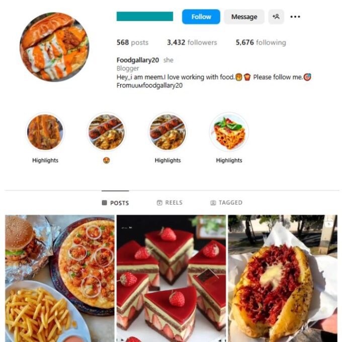 3K Food Cuisine Instagram Account for sale