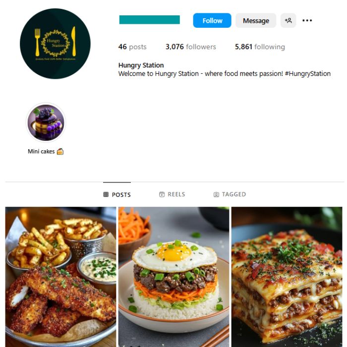 3K Food Nutrition Instagram Account for sale
