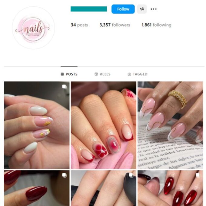 3K Makeup Nails Instagram Account for sale