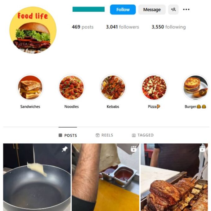 3K Recipes Food Instagram Account for sale