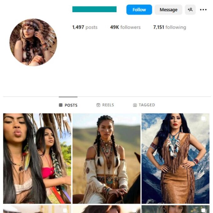 49K Native Americans Models Instagram Account for sale