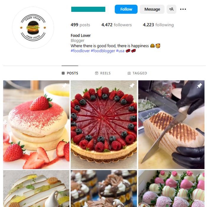 4K Cakes Desserts Instagram Account for sale
