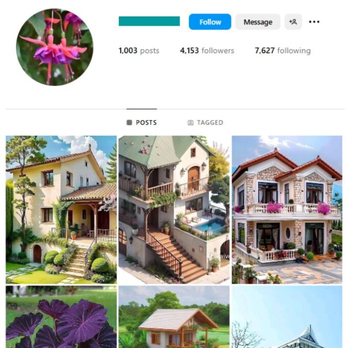4K Real Estate Mansions Instagram Account for sale