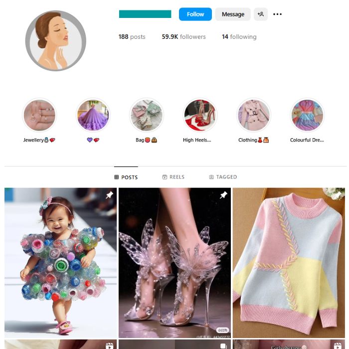 55K Beauty Fashion Instagram Account for sale