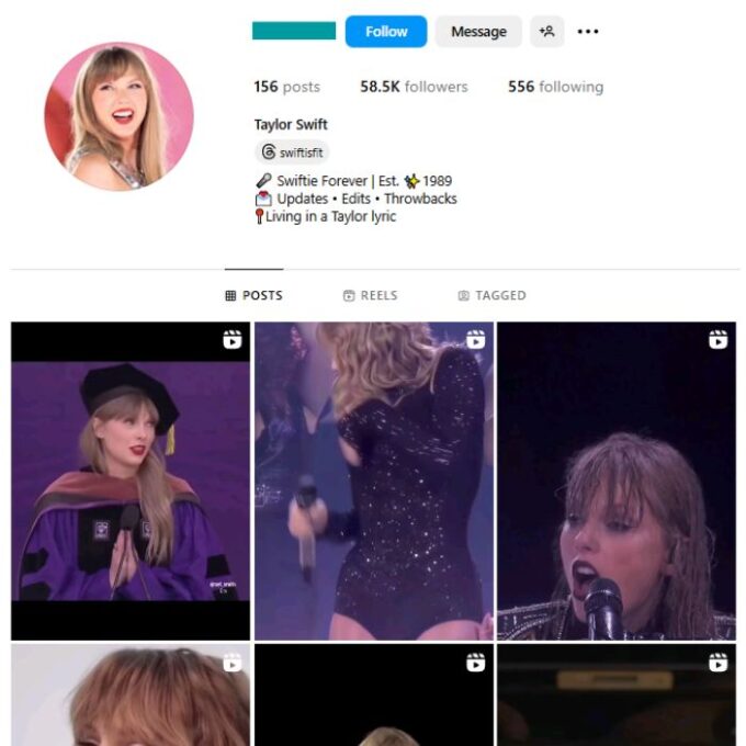 58K Taylor Swift Fan Instagram Account for sale