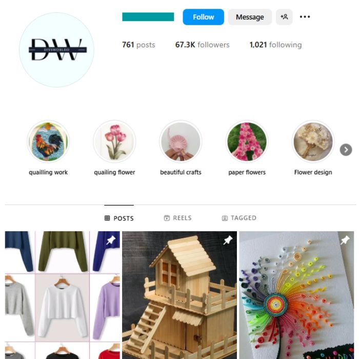 60K Handicraft DIY Instagram Account for sale