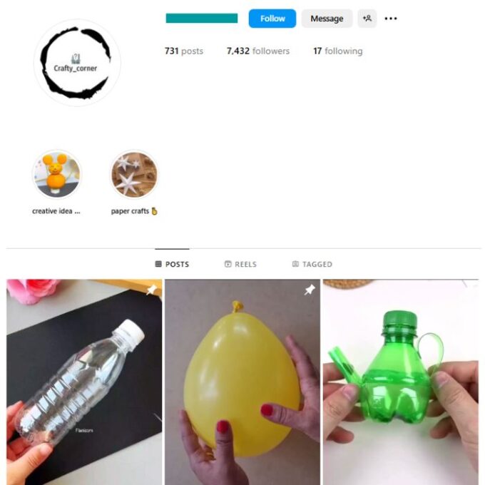 7K Art & Crafts Instagram Account for sale