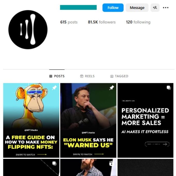 80K Motivation Entrepreneur Instagram Account for sale