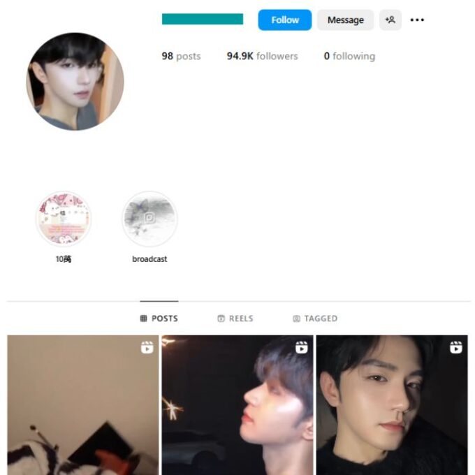 90K Korean Male Model Instagram Account for sale